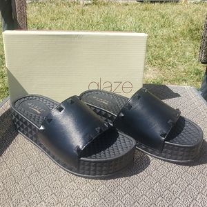 Black studded platform sandal